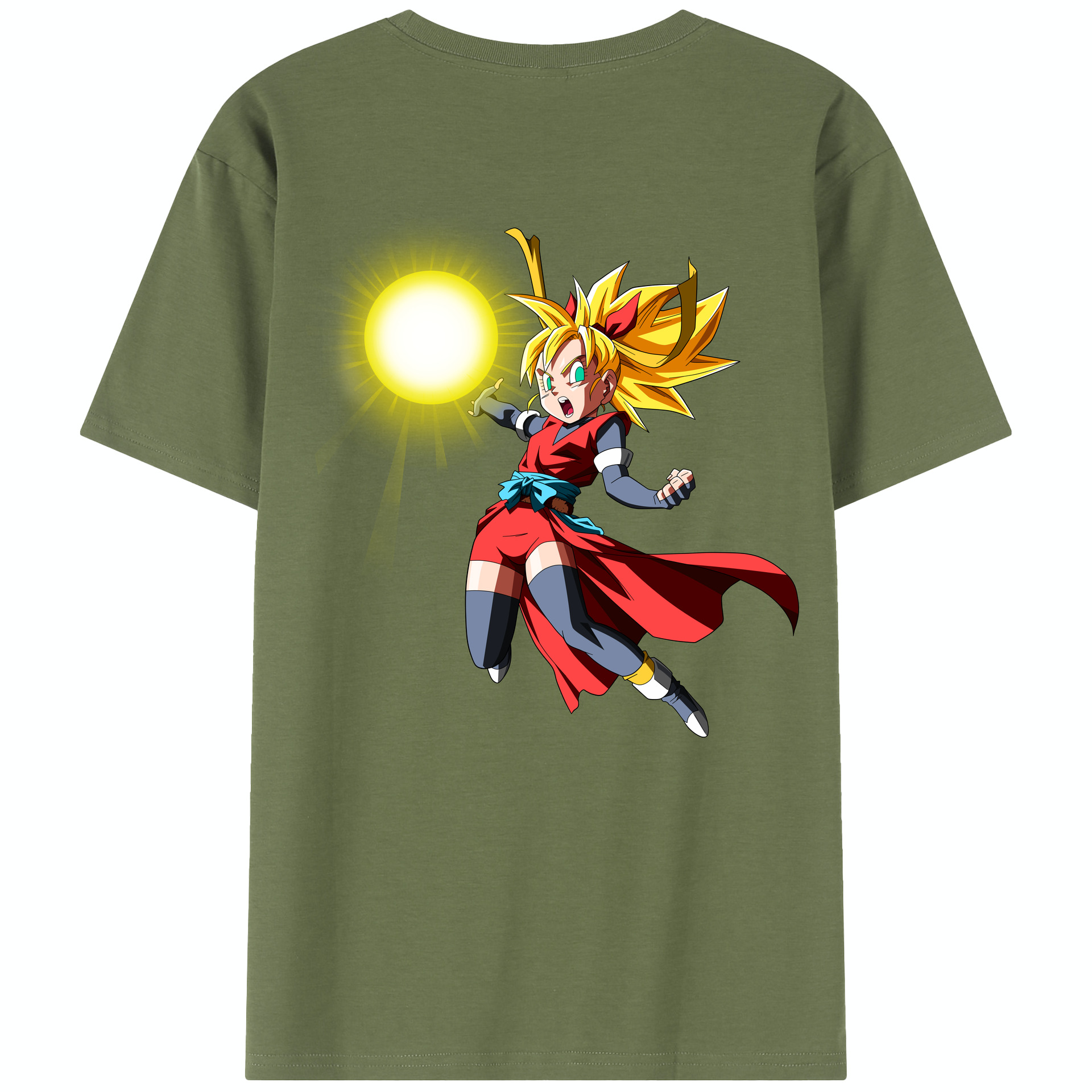 （画像用） ドラゴンボール カリフラ DRAGON BALL Caulifla 綿100％半袖Tシャツ（背面プリント）